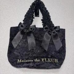 Maison de FLEUR レースダブルリボンフリルハンドルトートバッグ