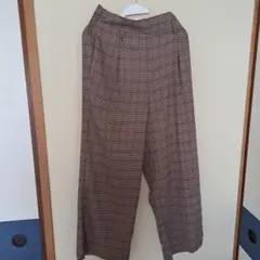 GU チェック柄 ワイドパンツ　XL
