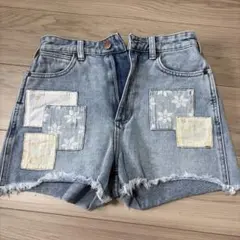 TSUMORI CHISATO ツモリチサト 刺繍デニムショートパンツ ブルー