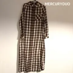 MERCURYDUO チェック柄 ロングシャツワンピース