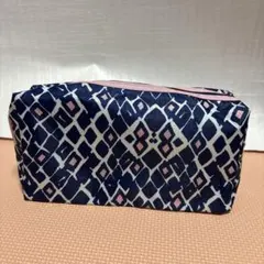 ESTEE LAUDER ポーチ ネイビー ピンク 総柄　エスティーローダーのサムネイル