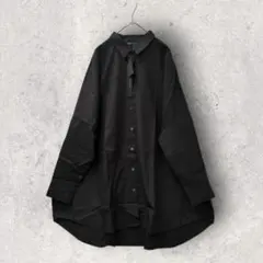 mizuiro ind/25ss パンチングワイドシャツ/試着のみ/黒/ブラック