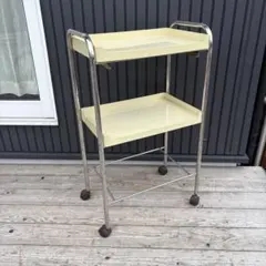 【アンティーク】昭和レトロ キャスター付き 折り畳み式 ワゴン 什器 古道具 アンティーク】昭和レトロ キャスター付き 折り畳み式 ワゴン