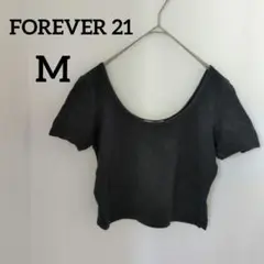 送料込❤FOREVER 21 【M】ブラック クロップド Tシャツ