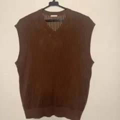GU メンズ Vネック メッシュ ベスト