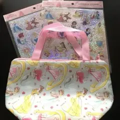 匿名配送　ディズニープリンセス　お弁当袋　保冷バッグ　ラメシール　キラキラシール