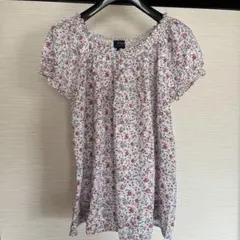 ラルフローレン　半袖シャツ　レーヨン　花柄　160 フェミニン　パフスリーブ