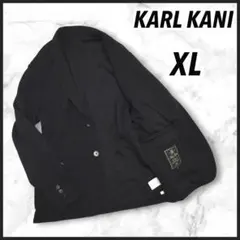 【希少XL】KARL KANAI GOLF 刺繍ロゴ テーラードジャケット 黒のサムネイル
