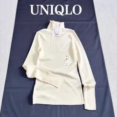 未使用✨ユニクロ　エクストラファインメリノリブタートルネックセーター　白　M