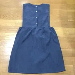 美品【ペアマノン】140㎝　ネイビー　コーデュロイノースリーブワンピース