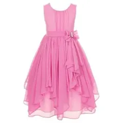 130cm❤新品子供ドレスキッズドレス結婚式フォーマル キッズドレスピンク