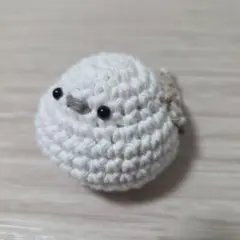 シマエナガ　あみぐるみ　スレートグレー×ソフトブラウン