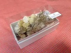 ホワイトリーフとドライフラワーのヘッドドレス