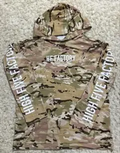 HIGH FIVE FACTORY 迷彩柄 フード付き長袖Tシャツ　サイズSのサムネイル