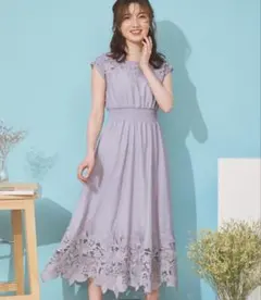 フリルスリーブレースワンピース M リエンダ rienda パープル 紫 
