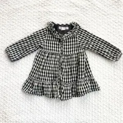 ZARA チェック柄長袖ワンピース 12-18