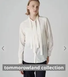 ボウタイブラウス 長袖 白