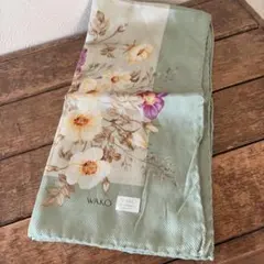 新品　WAKO シルク 花柄 スカーフ　ハンカチ　銀座和光