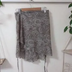 ミルバ製　ペイズリー柄　巻きスカート