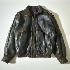 ヴィンテージ　フライトジャケット　A-2　短丈　レザージャケット　羊革　焦茶色