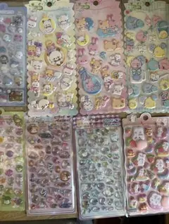 可愛いキャラクターの3Dシールセット　8点セット