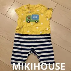 ミキハウス FIRSTロンパース イエロー・ストライプ　MIKIHOUSE