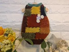 犬服 M〜L 　極厚ウールニット　 小型犬 ハンドメイド