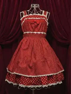 Angelic Pretty 摘みたていちごエプロン風スカート レッド - メルカリ
