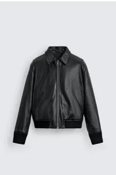 黒レザー ジャケット　ZARA