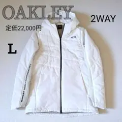 オークリー 2WAYジャケット ベスト アウター 白 L 撥水 防風 ゴルフ 春