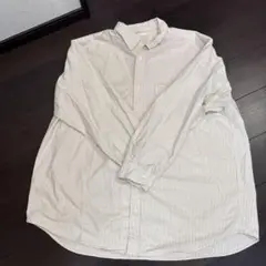 ストライプ 長袖ボタンアップシャツ