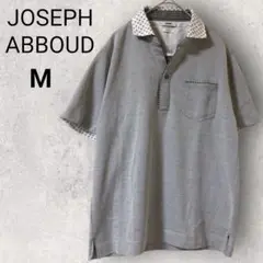 ジョセフアブード メンズ ポロシャツ 半袖 M グレー ネイビー 白 夏 綿 麻