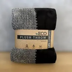 エコ プラッシュスロー ブラック グレー 127x152cm