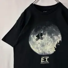 E.T ムービーTシャツ　スピルバーグ　ブラック　Lサイズ　SF　古着　映画