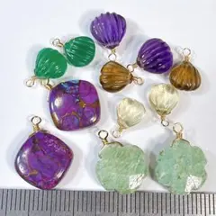 サービス品＊天然石のチャームアソートo74