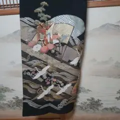 豪華黒留袖正絹五つ紋比翼仕立て金彩美品