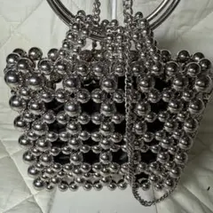 極美品 moussy SILVER BEADED MINI バッグ - メルカリ