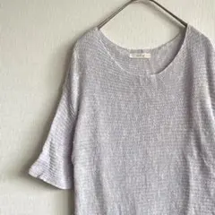 Te chichi ニット セーター 半袖 クルーネック チュニック丈 シンプル