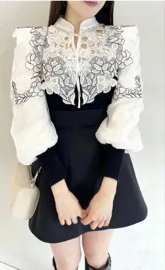 ★SNIDEL★ レースカラーニットプルオーバー