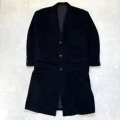 【極上カシミヤ100%】ロングコート 黒 チェスターコート ロング丈 華やか M