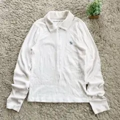 美品✨【アバクロンビー＆フィッチ】ジップアップポロシャツ カットソー 長袖 リブ