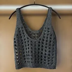 emmi ニットベスト シルバー ラメ メッシュのサムネイル