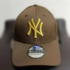 【新品・未使用】ニューエラ　9FORTY　NY　ブラウン×ゴールドのサムネイル