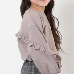 devirock フリル付き長袖Tシャツ 114cm グレー