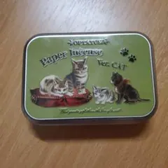 缶ケース　小物入れ　猫柄　キジトラ