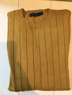 リブ編み マスタード色 ニットセーター　三点セット