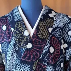 専用　未使用品　和服　綿100% 有松鳴海絞り　菱模様　浴衣(居敷当て) 専用 未使用品 和服 綿100% 有松鳴海絞り 菱模様 浴衣(居敷当て