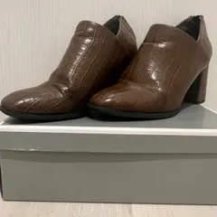 SESTO ショートブーツ ブラウンクロコ Mサイズ(23.0~23.5cm)