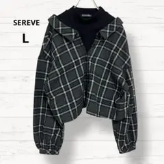 【SEREVE】長袖チェックシャツ ニット カジュアル L 2990