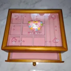ハローキティ　木製　アクセサリーケース　1997年　引き出し　カオハナ　レトロ ハローキティ 木製 アクセサリーケース 1997年 引き出し カオハナ